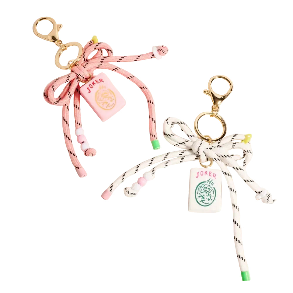 Mahjong Joker Tile Cord Keychain Bag Charm