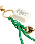 Mahjong Tile Puffy Heart Cord Keychain Bag Charm