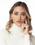 Coral Bamboo Hoop Clip-on Earring