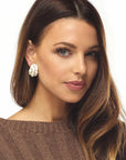 White Bamboo Hoop Clip-on Earring