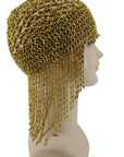 Western Fashion Meshed Beaded Cap – Stretchy – Black Multi