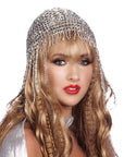 Western Fashion Meshed Beaded Cap – Stretchy – Black Multi