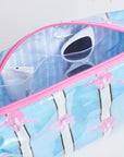 Blue Striped Makeup Bag