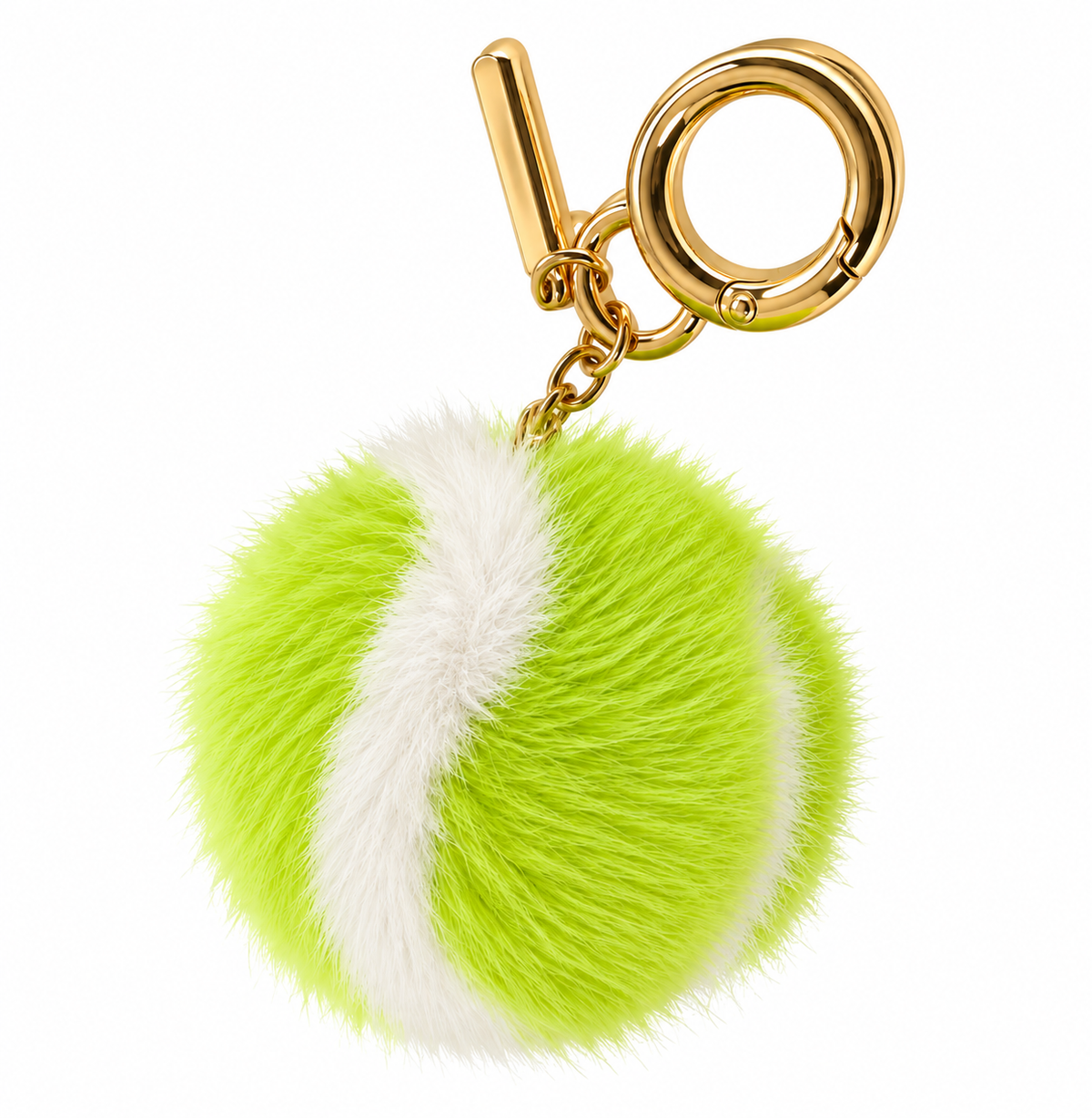 Mink Fur Tennis Ball Keychain