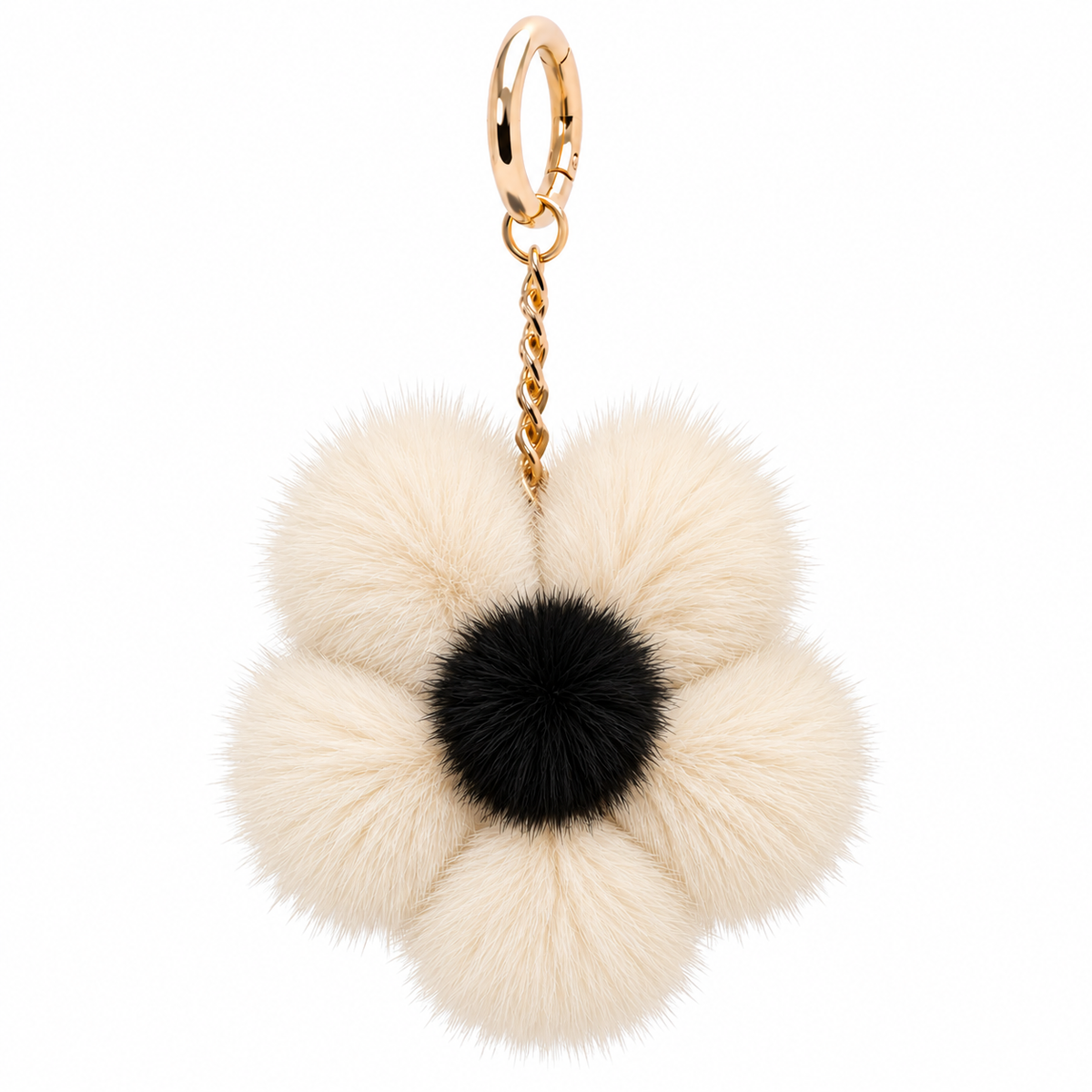 Mink Fur Flower Keychain