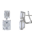 Double Emerald-Cut Drop Earrings