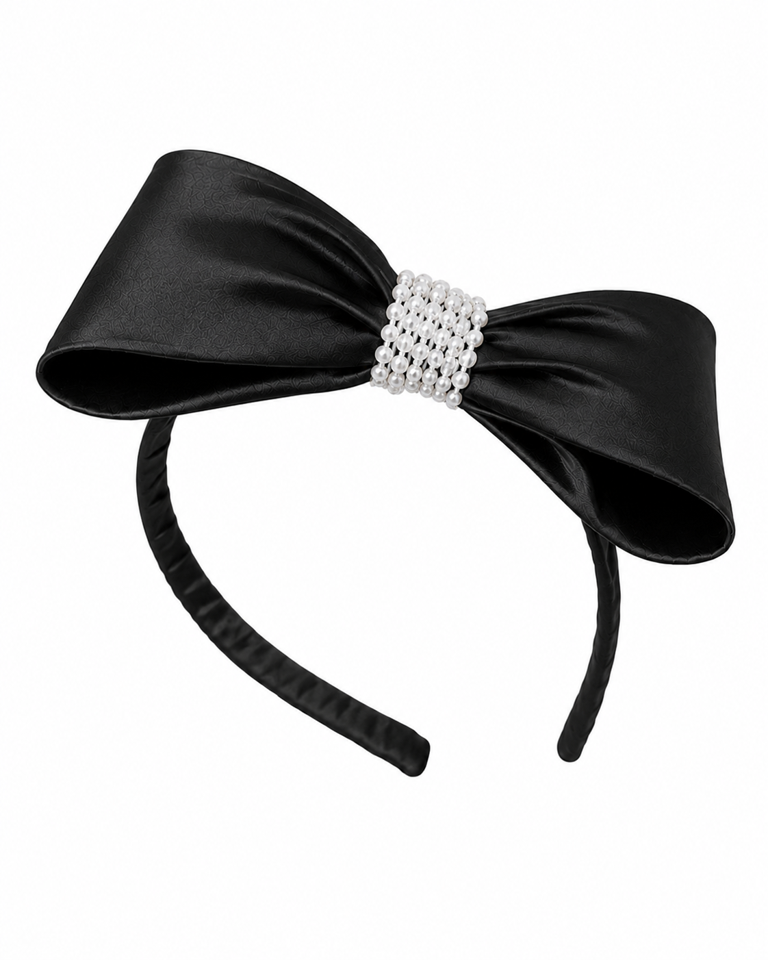 5 1/2" Silk Bow Headband with Crystals