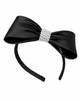5 1/2" Silk Bow Headband with Crystals