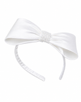 5 1/2" Silk Bow Headband with Crystals