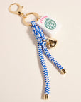 Mahjong Tile Puffy Heart Cord Keychain Bag Charm