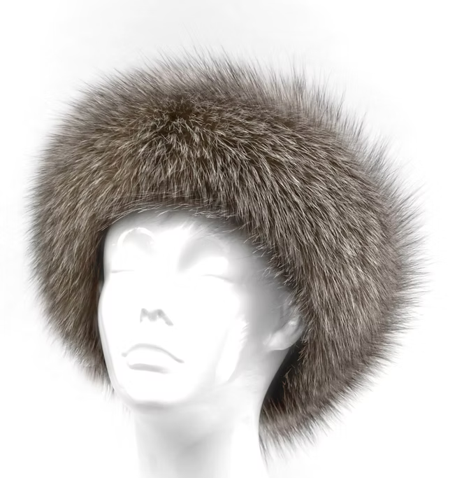 Fox Fur Headband Silver