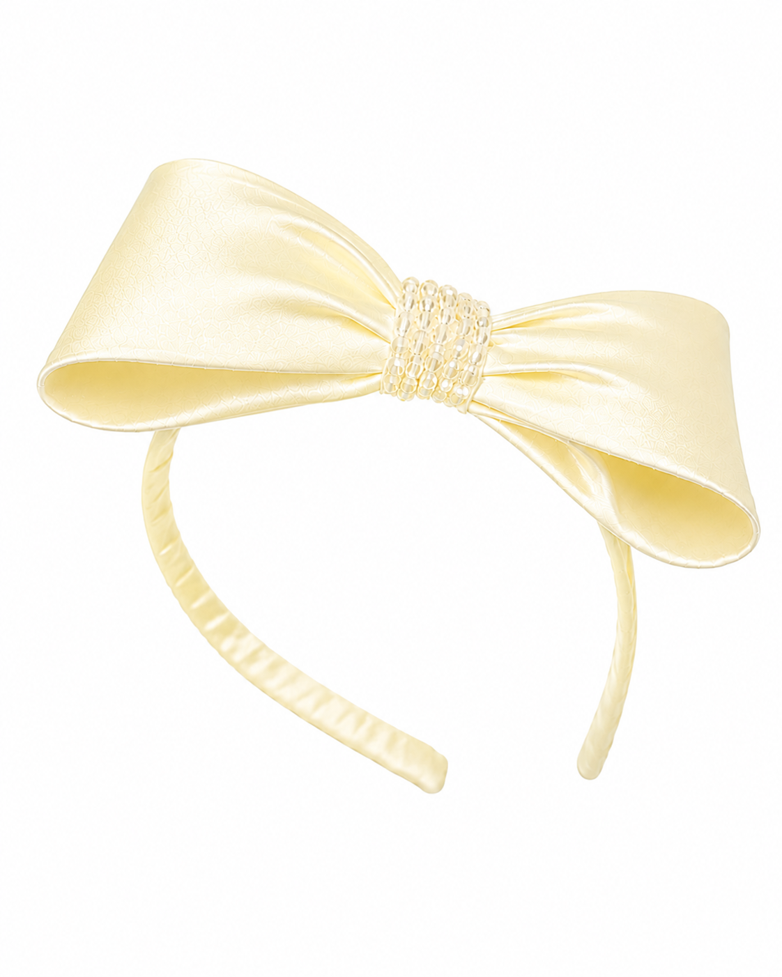 5 1/2" Silk Bow Headband with Crystals