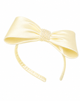 5 1/2" Silk Bow Headband with Crystals
