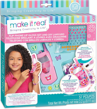 Make It Real Flip Phone Lip Gloss Set & DIY Lanyard