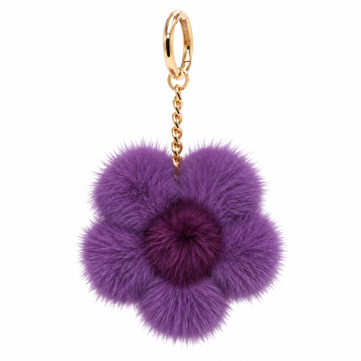 Mink Fur Flower Keychain