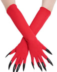 Western Fashion Red Devil Long Gloves with Nails