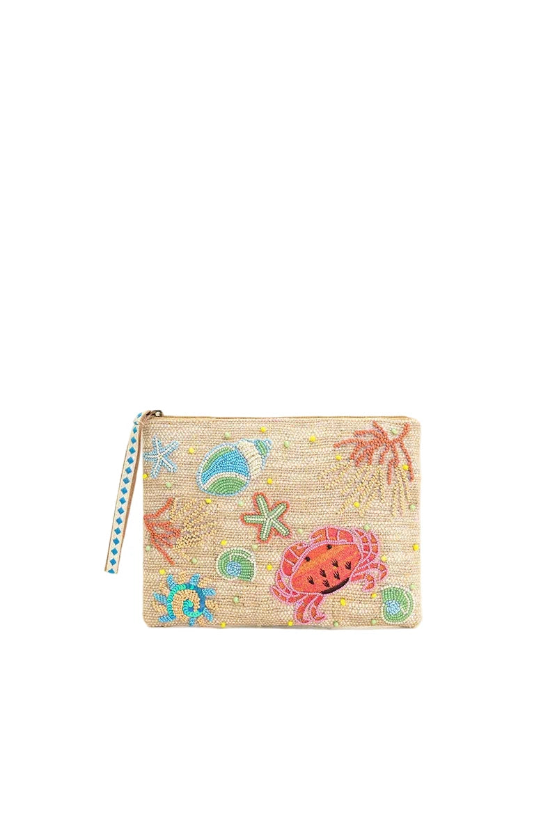 Crab Shell Embellished Wristlet