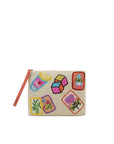Mahjong Glam Fully Hand-Beaded Top Zip Clutch