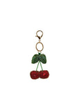 Cherry Beaded Charm Keychain