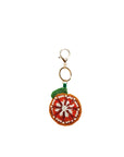 Orange Beaded Charm Keychain