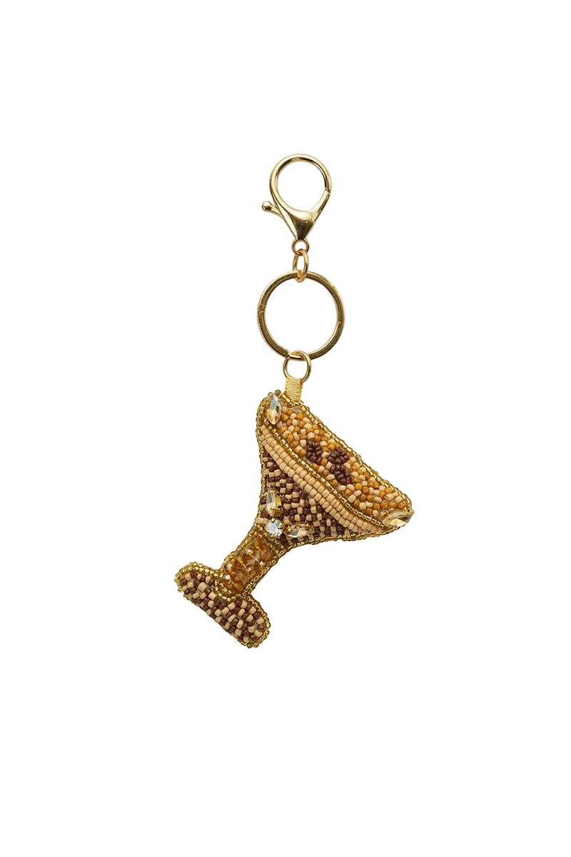 Espresso Martini Beaded Charm Keychain