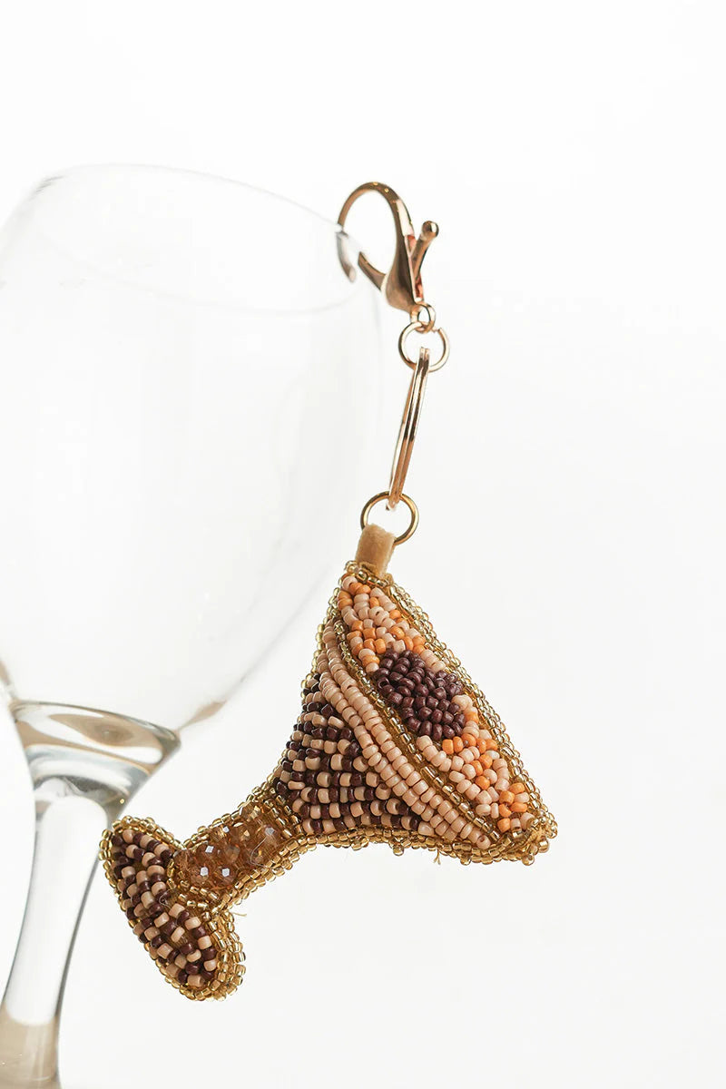 Espresso Martini Beaded Charm Keychain