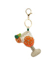 Zesty Orange Burst Beaded Charm Keychain