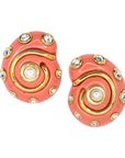 Coral Snail Clip-on Earrings
