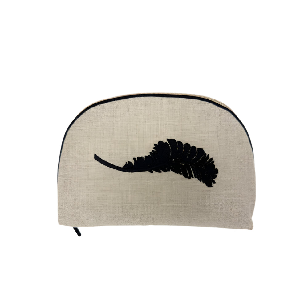 Feather Small Round Zip Cosmetic Case