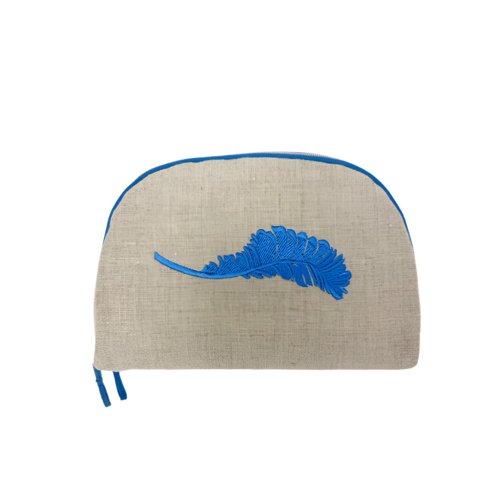 Feather Small Round Zip Cosmetic Case - Thumbnail 2