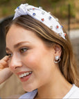 USA Star Studs Jeweled Knot Headband
