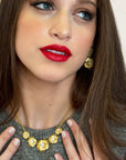Triple Flower Drop Earrings
