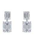 Double Emerald-Cut Drop Earrings