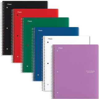 5 Subject College Ruled Notebook