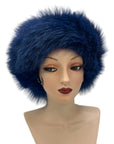Fox Fur Headband Electric Blue