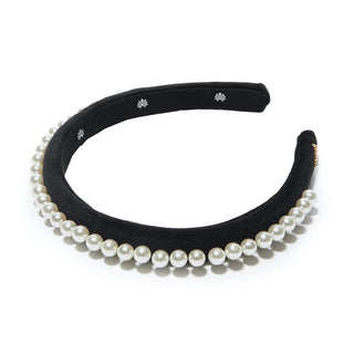 Jet Pearl Embellished Velvet GiGi Headband