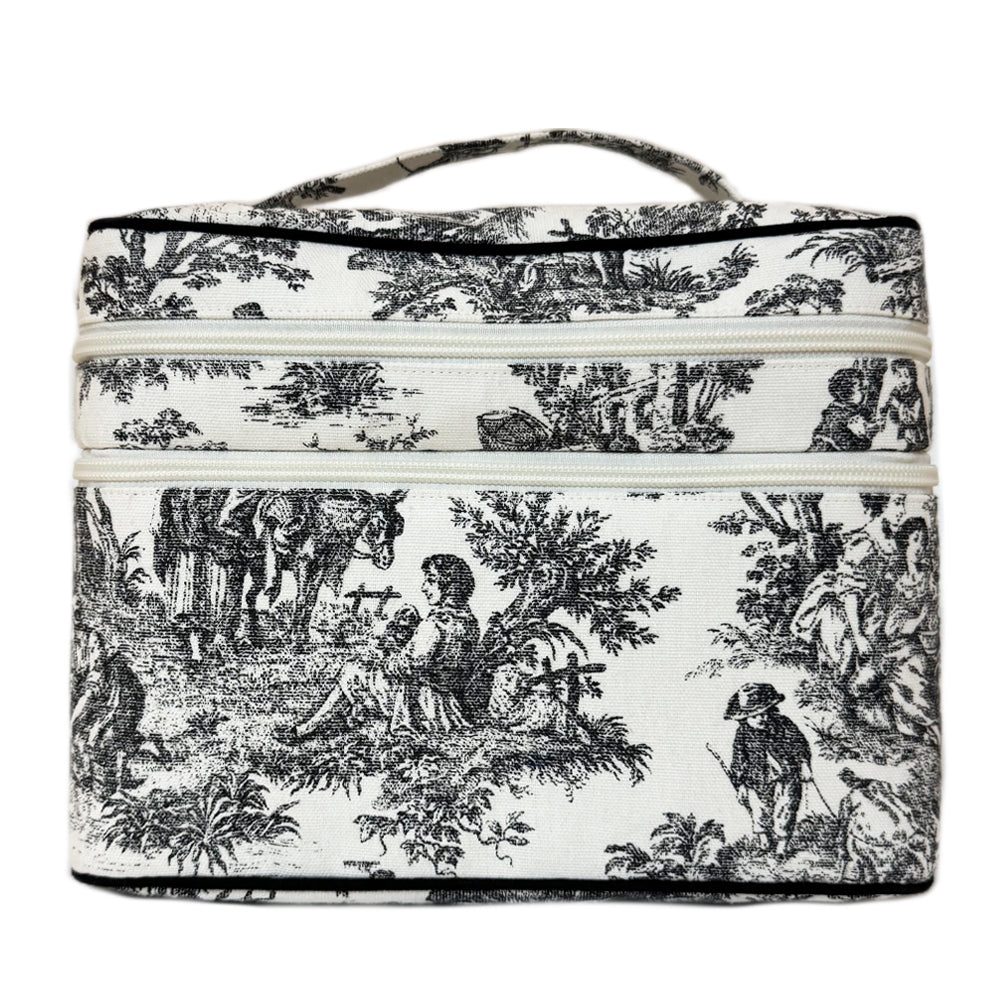 Toile Oval Double Zip Travel Case