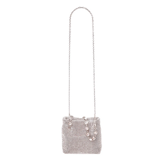 Crystal Mesh Mini Tote Silver