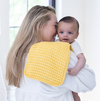 Reversible Bib + Burp Set Yellow