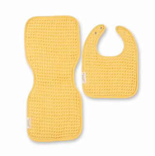 Reversible Bib + Burp Set Yellow