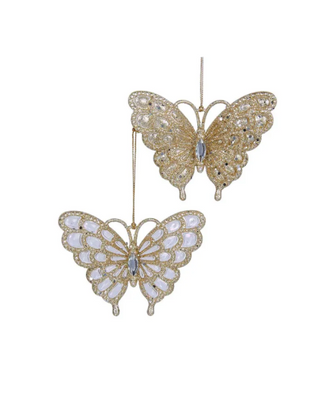 Acrylic Platinum Glitter Butterfly Ornaments