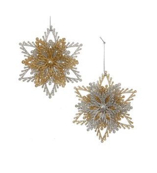 Gold & Silver Snowflake Burst Ornament