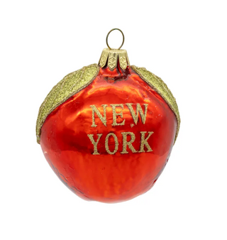 NYC Big Apple Glass Ornament