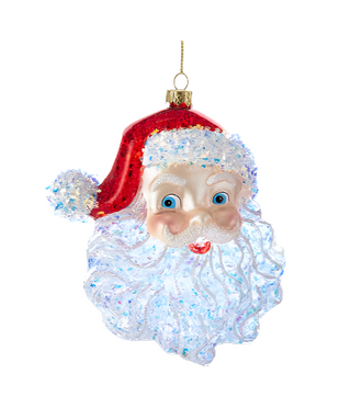 Glass Santa Head Ornament