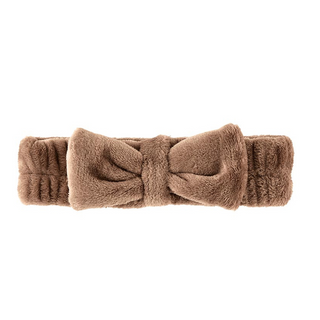 Plush Bow Headband Mocha