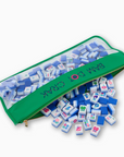 Mahjong Bag, Kelly Green Bam Dot Crack
