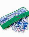 Mahjong Bag, Kelly Green Bam Dot Crack
