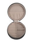 Leah Quilted Round Travel Jewelry Case