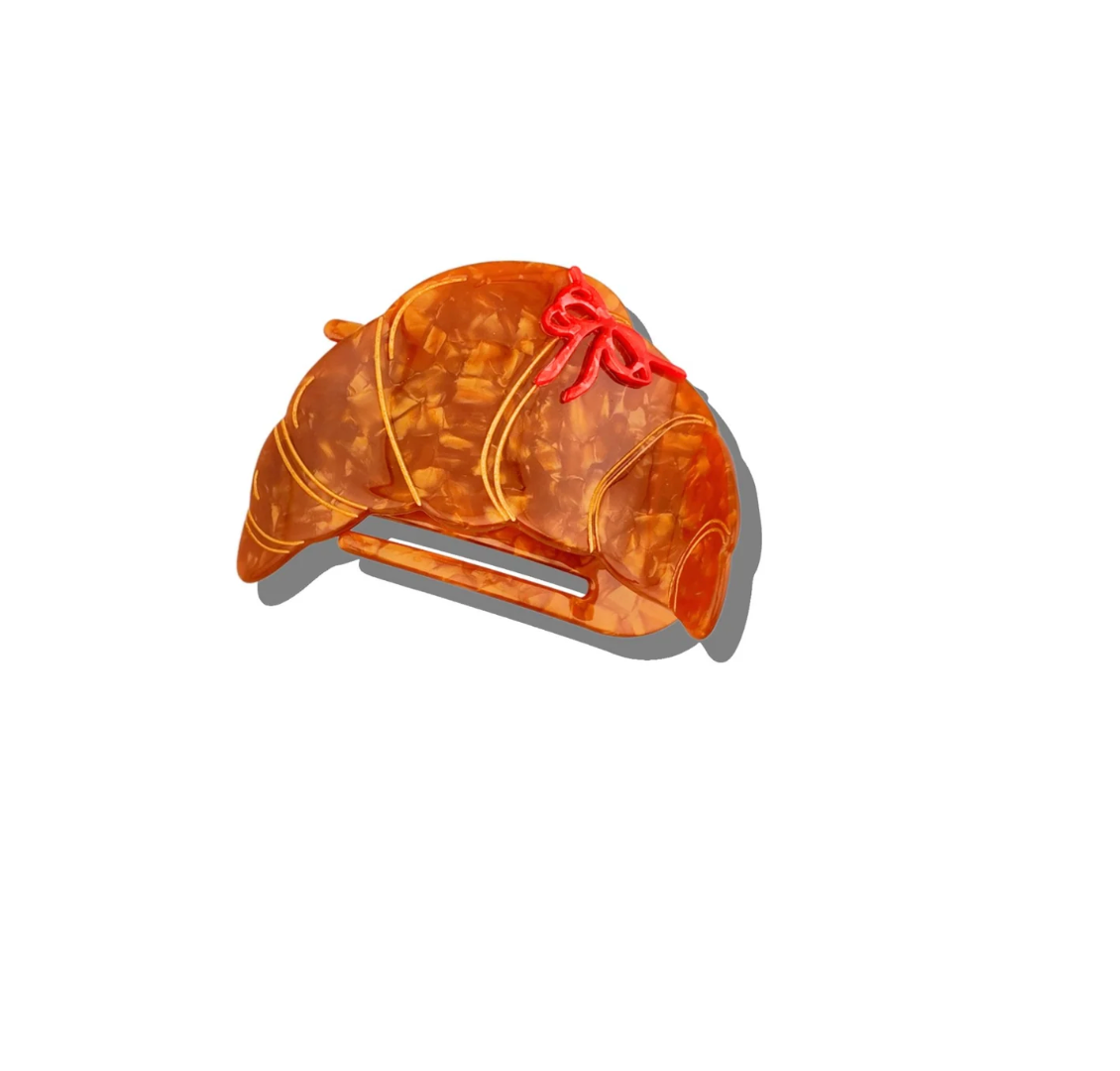 Bow Croissant Lay Down Claw Clip