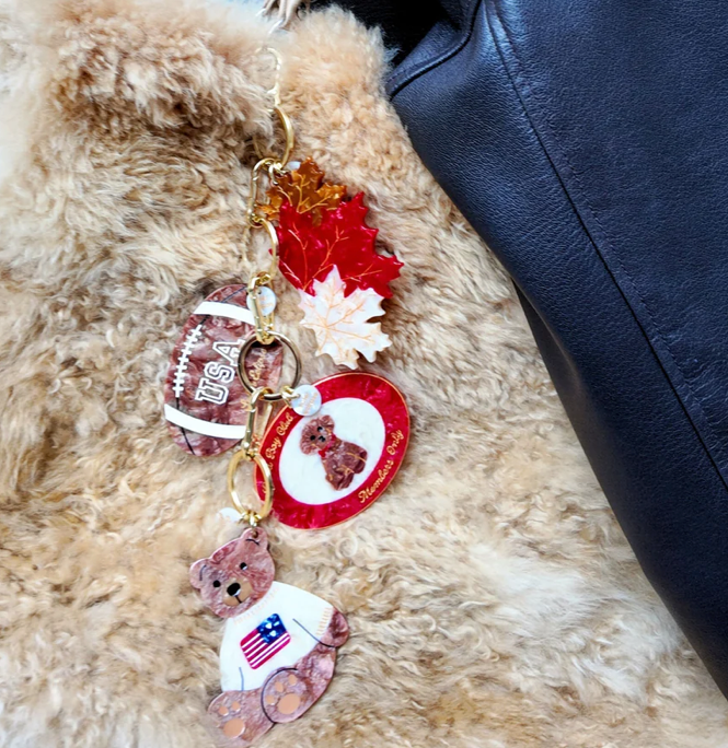 Vintage Football Charm + Keychain
